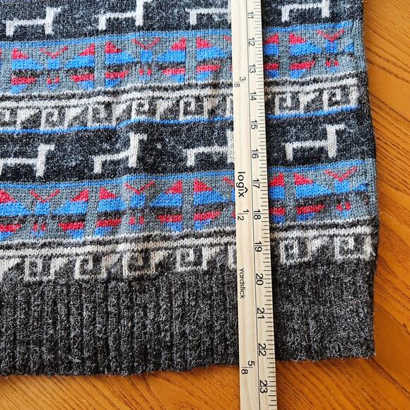 Womens Llama Pattern Peruvian Fair Isle Geometric Turtleneck Wool Sweater Sz S - Picture 11 of 15